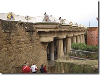 The large viewing area with the fancy mosaic benches actually has a neat columned area underneath. The sounds of the local musicians echoes throughout.