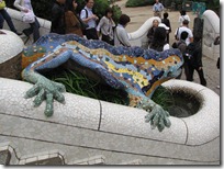A cool looking mosaic lizard in Park Güell