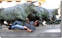 Ahh! I'm being trampled by a half-ton bull!