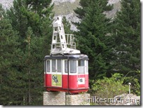 An older cable car on display near where we went up the mountain