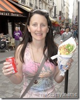 Lunch near Notre Dame. We partook in a street vendor style Greek gyro.