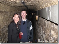Jeff doing his "The Scream" imitation as we walk deep underground through the old quarry to the site of the catacombs.